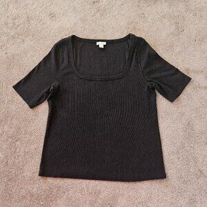 Sundance Womens Ribbed Short Sleeve Top Size XL